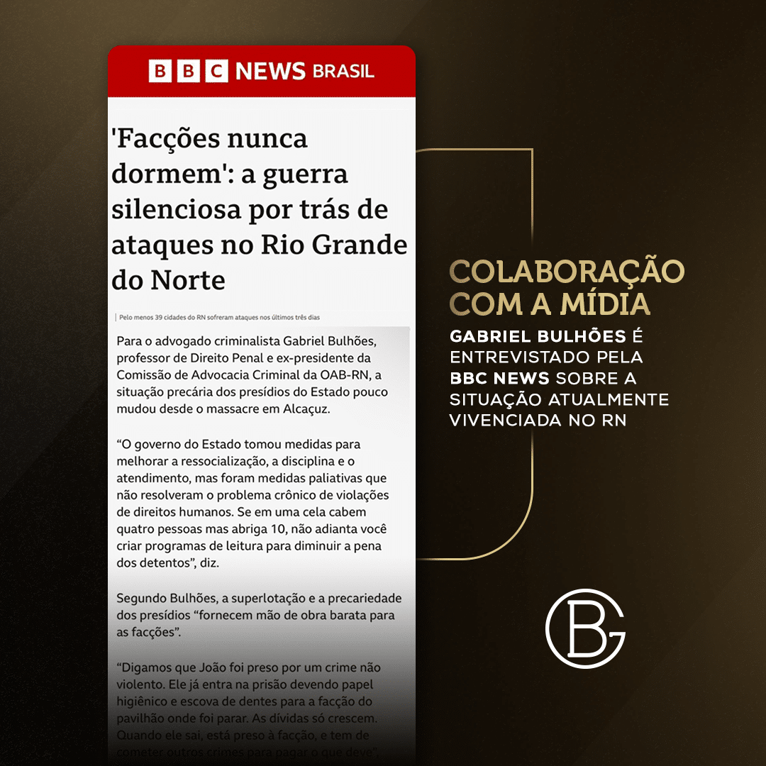 Gabriel Bulhões é entrevistado pela BBC NEWS sobre a situação dos presídios no RN