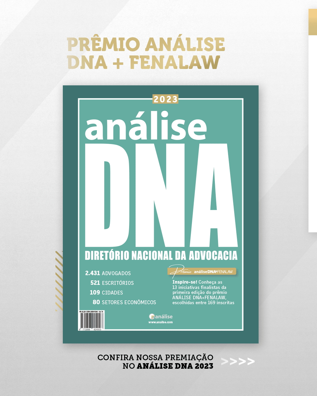 Gabriel Bulhões conquista reconhecimento no DNA ANÁLISE + FENALAW 2023.